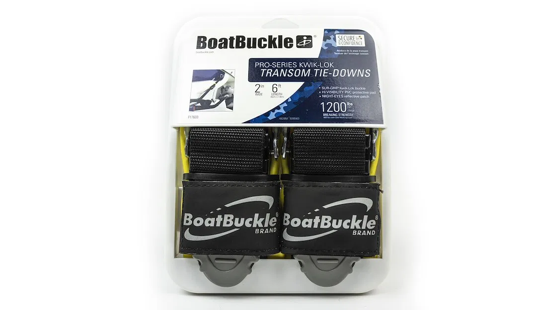 F17633 – IMMI Tie Down Strap, Boat Transom 6 Foot Length x 2 Inch Width With Cam Buckle 400 Pound Load Capacity 1200 ...
